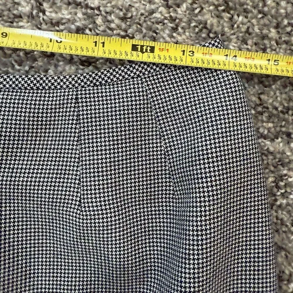 Vintage Le Suit Houndstooth Black Plaid Mini Skirt Medium